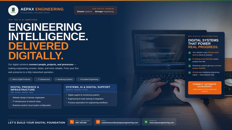 Aepax Engineering flyer: ICT and AI services